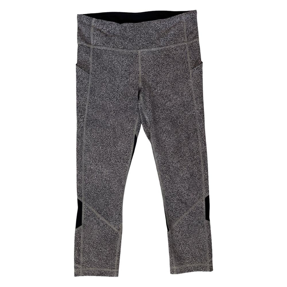 Lululemon Athletica Speed Up Crop Speckled Light Gray Leggings Women’s Size 6